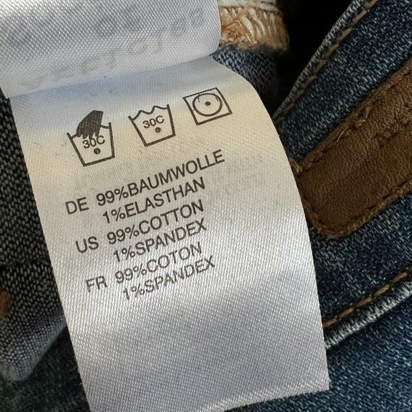 Articles of Society Suzie Lucia Bohemian Step Crop Flare Blue Denim Jeans - Picture 12 of 16